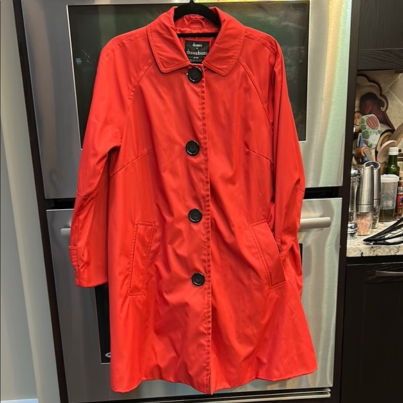 Jones New York Red Trench Coat Vibrant Knee-Length - Picture 10 of 10